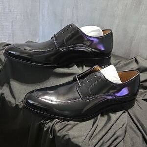 Johnston & Murphy Black Oxfords with Polished Leather Finish